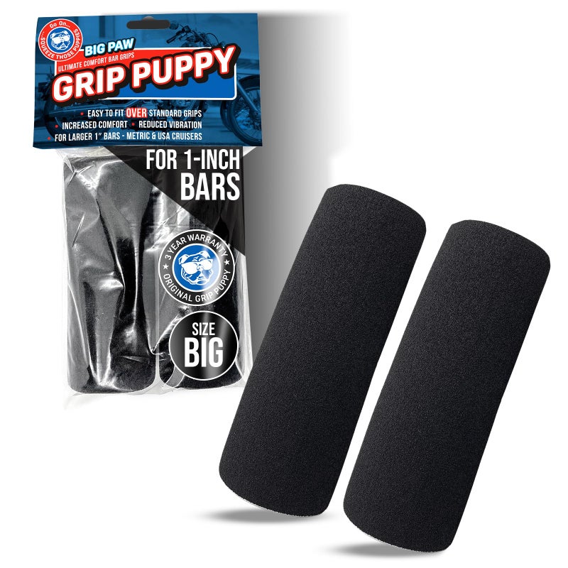 GRIP PUPPY قبضة جريب باي بيغ باو، قبضة مريحة - قبضات مقود ناعمة، متينة، ومضادة للانزلاق للدراجات النارية، والدراجات، والسكوترات - سهلة التركيب، تناسب عالمي - Image 2